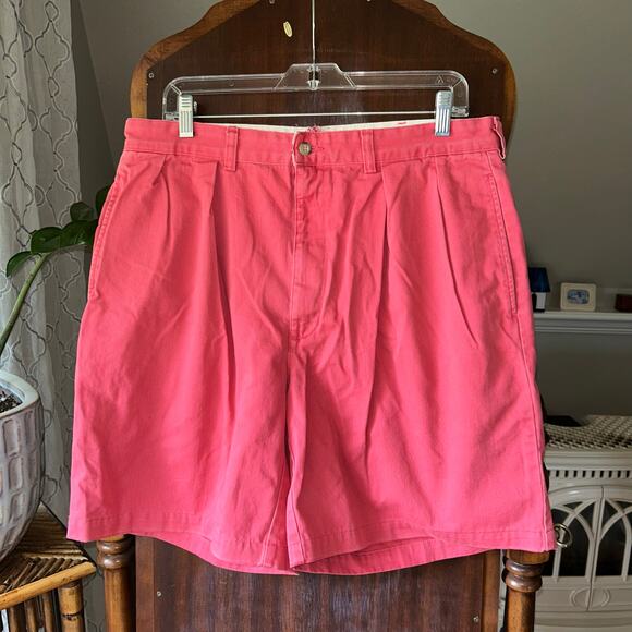 Polo by Ralph Lauren Other - Polo Ralph Lauren Mens Chino Shorts Salmon Red Cotton Pleated Size 36 - fit 34